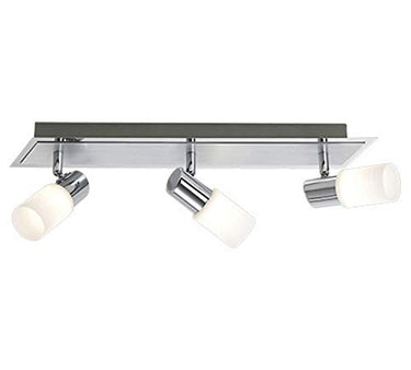Trio-Leuchten LED-Balken Aluminium gebürstet/chrom, Glas weiß gewischt, inklusiv 3x 5W LED, Breite: 50 cm 821410305 im Sale
